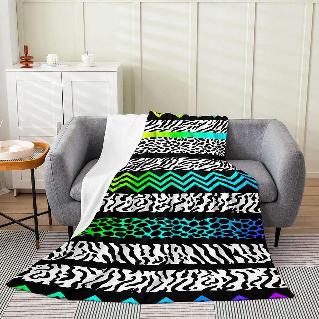 Farbe Leopardenmuster Digitaldruck Decke Damen Erwachsene Flanelldecke Wildleder-Muster Bett Sofa Decke