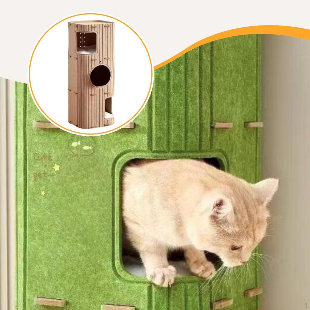 Cat House Tree Play Rest Pet Supplies Sleeping Place Portable Scratch Post Pets Bed
