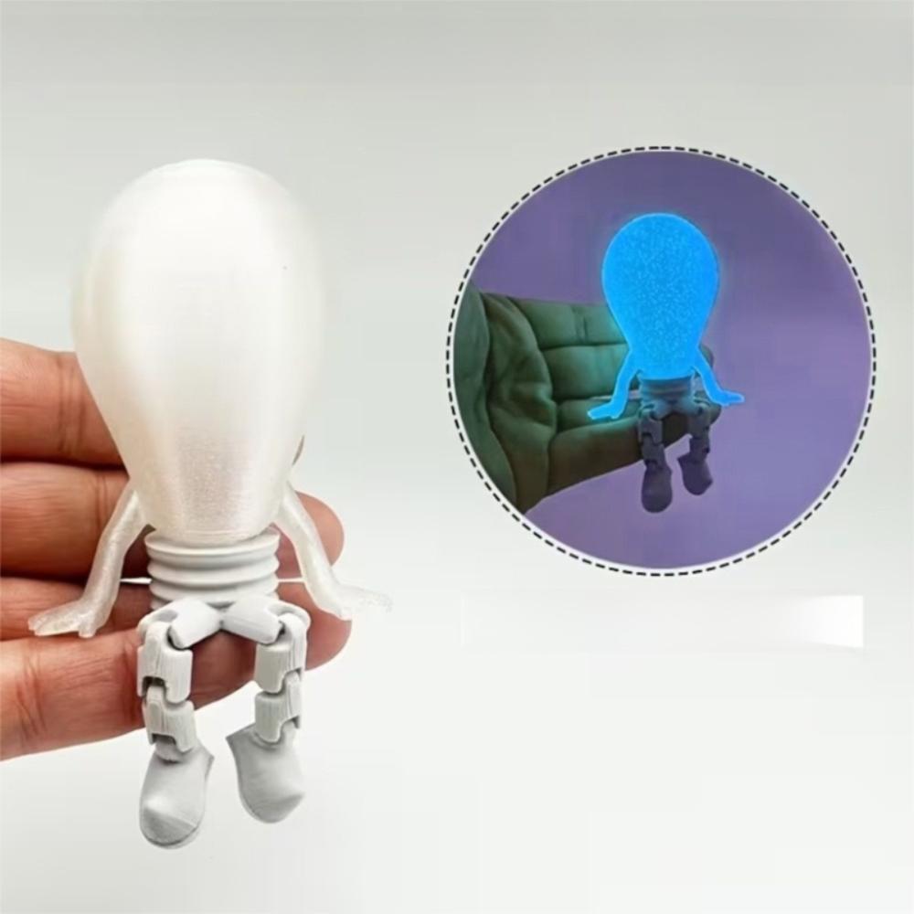 

Plastic Glowing Bulb Figurine Glow-in-the-Dark Bulb Desktop Ornament Room Decorations