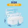 Large capacity storage box for art supplies, foldable multi-functional plastic portable makeup hair clip organizer box,