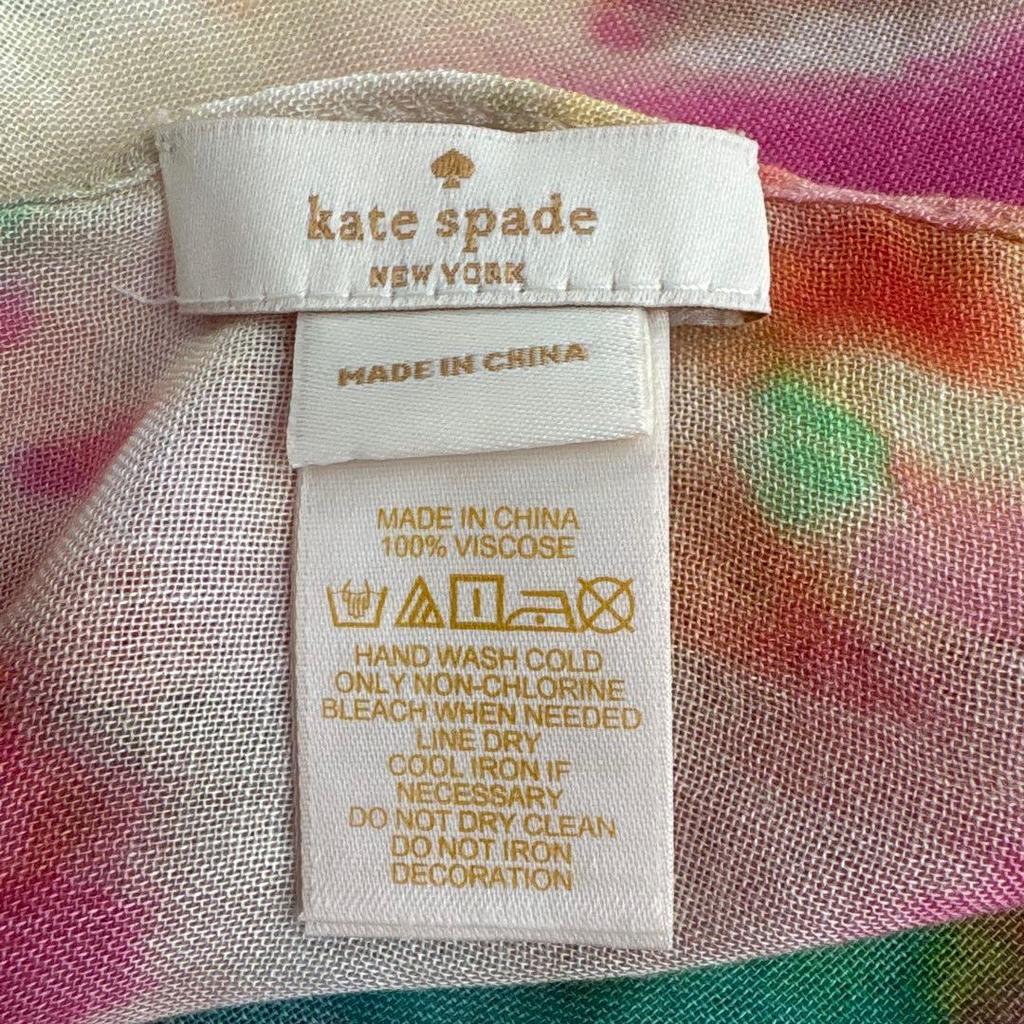 Used Kate Spade Floral Print Stole Scarf Large Size Unused Limited Edition Lightweight