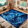 Dragon Theme Crystal Velvet Floor Rug Personalized Custom Name Text Warm Carpet Home Decoration