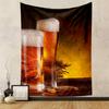 "Golden Beer with Wheat and Foam" Patterned tapestry home decor, suitable for bedroom and living room, gift