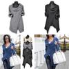 Elegante Maglione Cardigan Wrap da Donna a Maglia con Accogliente Collo a Dolcevita Sciarpa