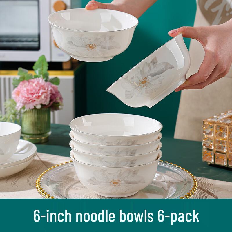 OIMG Fairy Flower 6-inch Ceramic Bowl Set