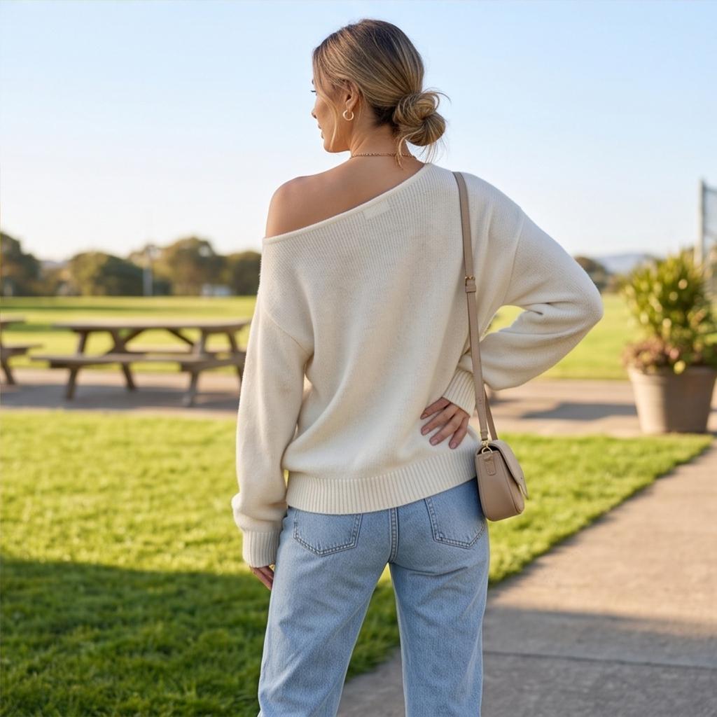 Dames Off-Shoulder Trui met Lange Mouwen