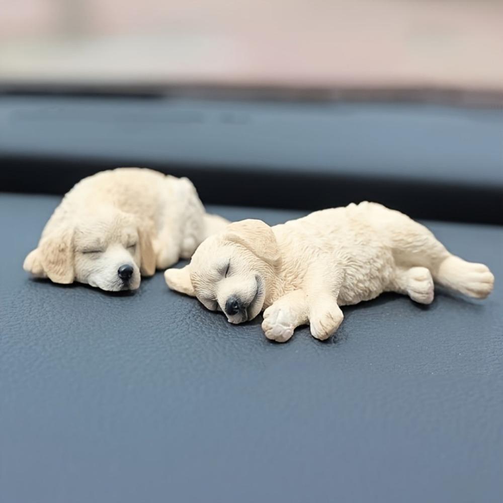 2Pcs Golden Retriever Dog Car Ornaments Resin Model Tabletop Decoration  for Car Dashboard