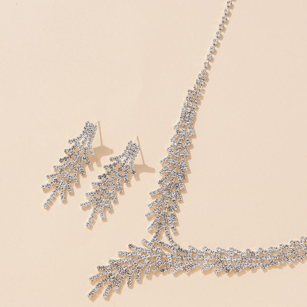 3pcs Women Zircon Set, Luxury and Casual Rhinestone Women necklace,earring Zircon set, suitable for daily wear, gifts for frie