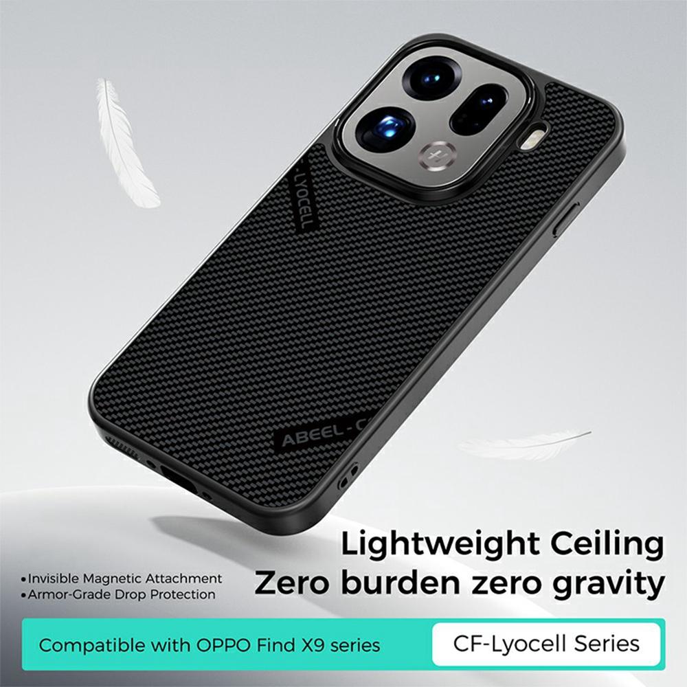 ABEEL CF-Lyocell Series For Oppo Find X9 Pro 5G Magnetic Case Microfiber + PC + E-TPU Phone Cover