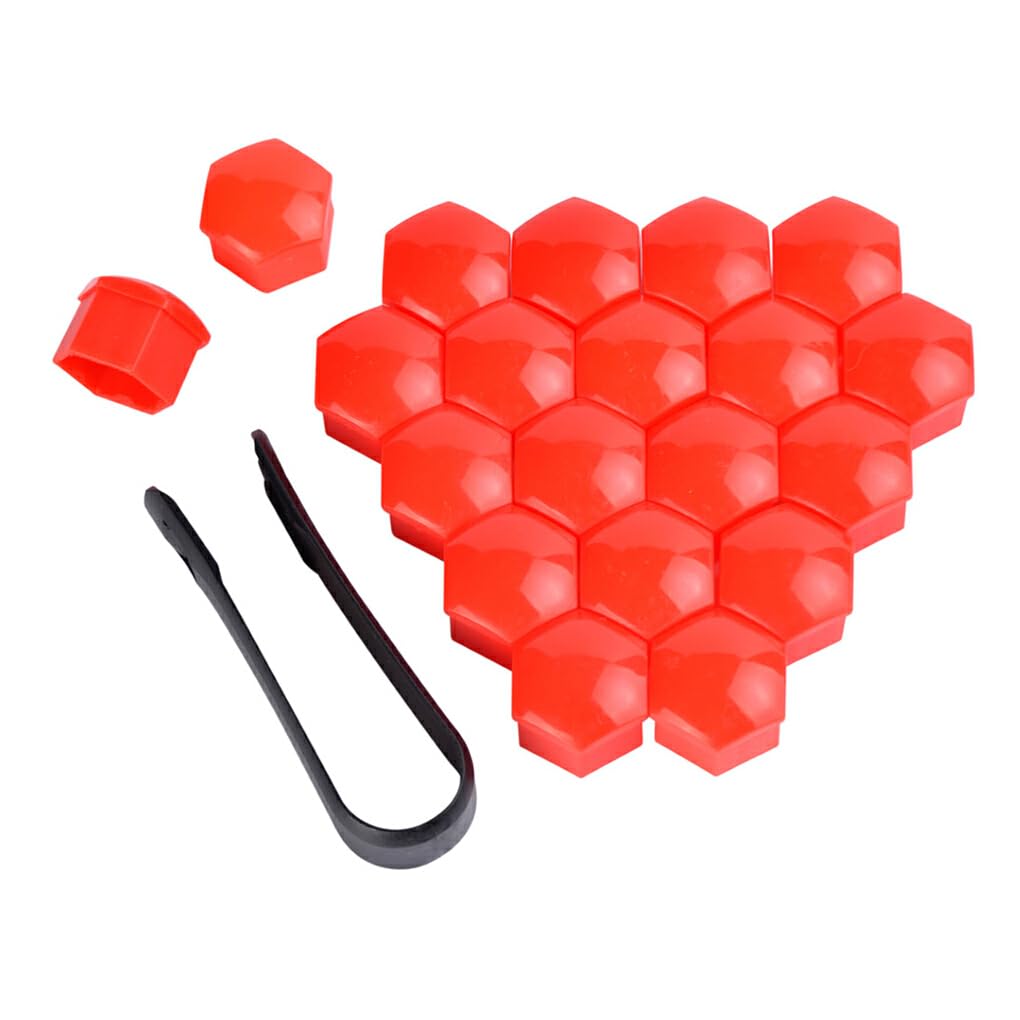 

Generic 20 Car Wheel Nut Caps Pack Proof Auto Hub Screw Cover Plastic , 19mm красный