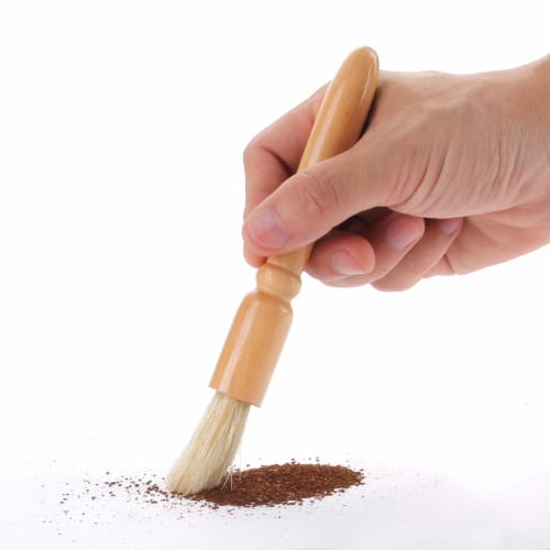 Espresso Mill Brush, Cleaning Brush for Coffee Grinder, Wooden Handle, Stiff Bristles, Convenient Cleaning