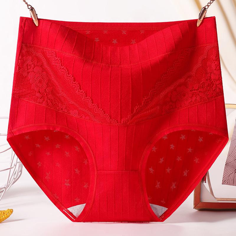 Plus Size Średni wiek Kobiety Bawełna Wysoki Stan Wygodna Średni Stan Luźna Bielizna