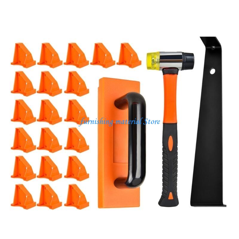 Y5GD Floor Installation Laminate Flooring Tool with Spacers Heavy Duty Pull Bar and Tapping Block Mallets Gauges