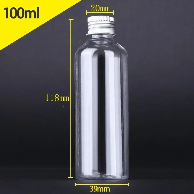 10Pcs 5ml-250ML Mini Plastic Bottle W/ Aluminum Screw Caps Portable Sample Vials Travel Cosmetic Containers for Lotion Creams