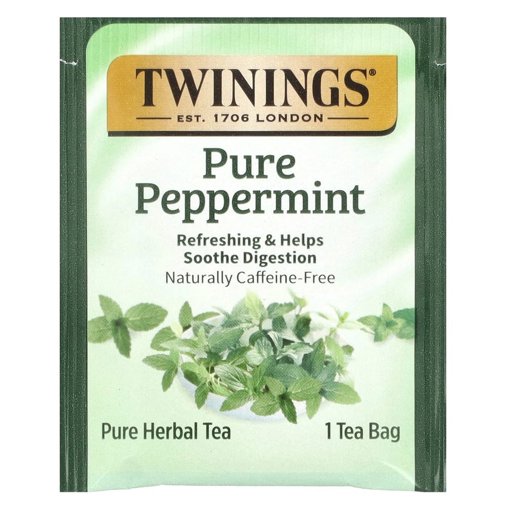 iHerb Twinings Pure Peppermint Herbal Tea, Caffeine-Free, 50 Tea Bags, 100g (3.53oz)