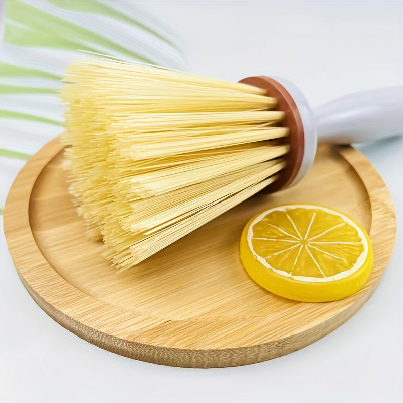 1pc Multi-Purpose Household Cleaning Brush, Cylindrical Handle Long-Bristle Pot and Bowl Scrubber, Tabletop Cleaner. Suitable for Household Cleaning
