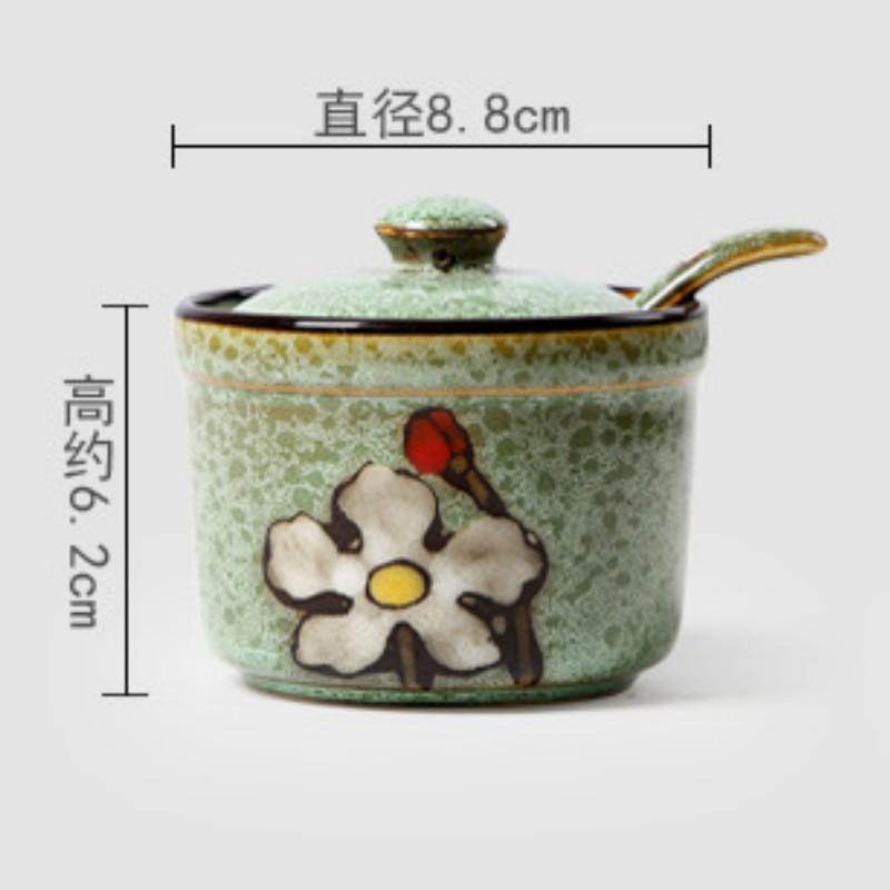 Creative Ceramic Household Seasoning Jars Japanese Condiments Boxed Salt Jars Sauce Jars Sugar Jars Kitchen Supplies