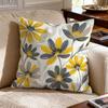 2D Flat 1pc Spring Floral Bohemian Throw Pillow Covers Yellow Gray Cozy Decorative Pillowcases One-