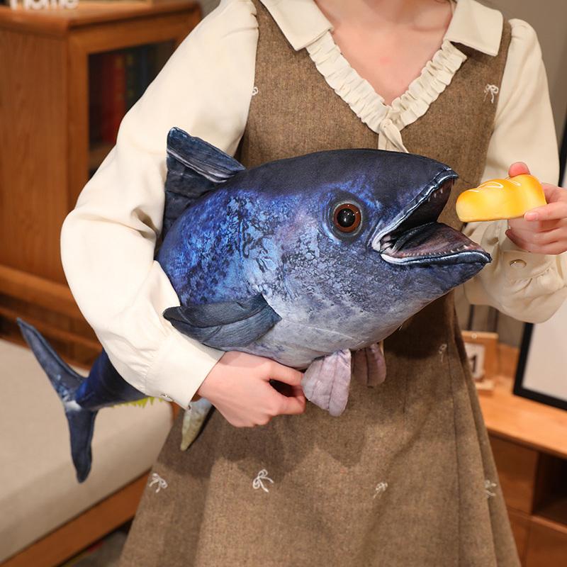 55/75/95CM Big Size Simulation Tuna Fish Plush Toy Stuffed Soft Animal Fish Plushies Pillow Cute Sofa Cushion