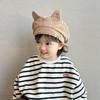Cute Baby Corduroy Beret Korean Duck Tongue Cap Lovely Cat Ear Beret  Kids