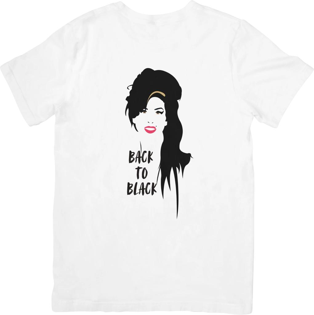 Amy Winehouse Music Unisex Fit for Men & Women Quality Cotton T-Shirt White.