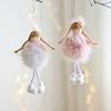 Christmas Angel Doll Pendant with Long Pigtail Design Health Happiness Blessings Decorative Hanging Ornament
