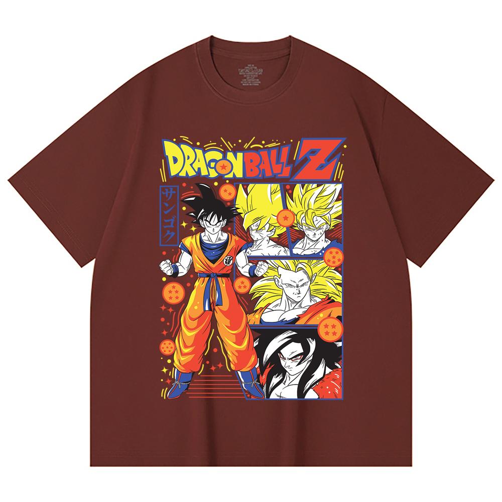 230 Gsm 100% Cotton Dragon Ball V56 Goku Print Unisex Heavy Cotton T Shirt