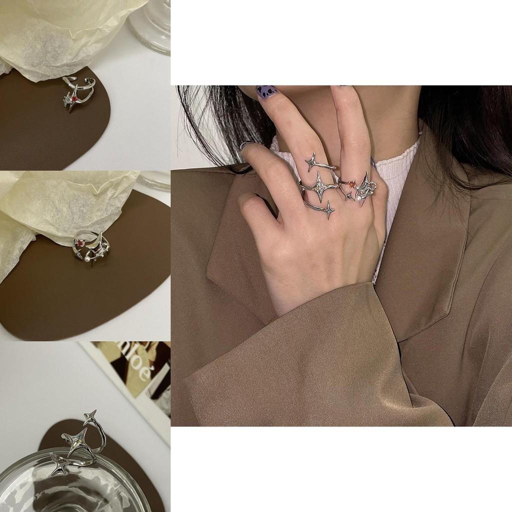 2022 New Starry Series Zirconia Ring For Women With Geometric Design And Adjustable Size