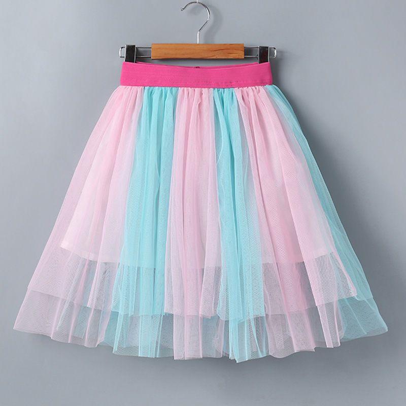 Girl's Half Body Fluffy Skirt Sweet Half Body Skirt Parent-child Colorful Skirt Performance Skirt