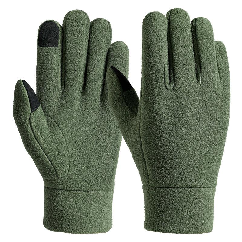 Winter Warm Gloves Fleece Double Thickened Coldproof Gloves Student Riding Electric Bike Bike Fleece Gloves