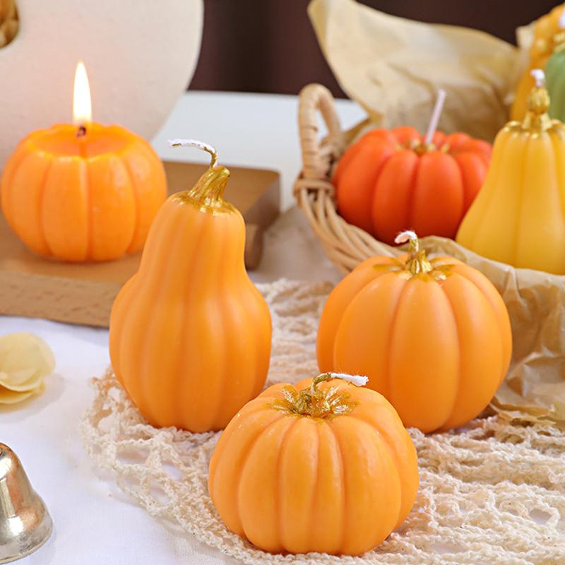 Halloween Pumpkin Shape Festive Atmosphere Aromatherapy Pastoral Style Smokeless Candles Gift Multicolor