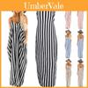 Comfortable And Oversized Women Summer Striped Long Maxi Dress For Casual Beach Days