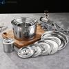 1 Stuk 10/12/14/16/18/20/22/24/26cm Zilver Rond Pan Deksel Vervanging Keuken Verdikt Roestvrij Staal Steelpan Deksel