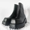 Ins British Paris Square Head Martin Boots Platform European and American Couples High Top Leather Chelsea Cigarette Boots