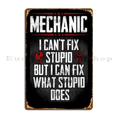 Flugzeug Automechaniker Ich kann Dumm nicht reparieren Metallschild Malerei Garage Kino Eisen Party Blechschild Poster