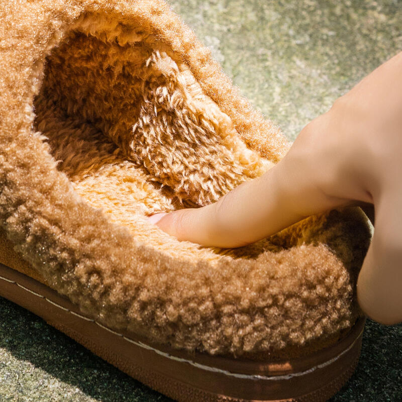 Men's Winter Plush Outdoor House Slippers - Fleece Lining, Memory Foam and Tpr Anti-Slip Sole, Windproof, Warm and Comfortable