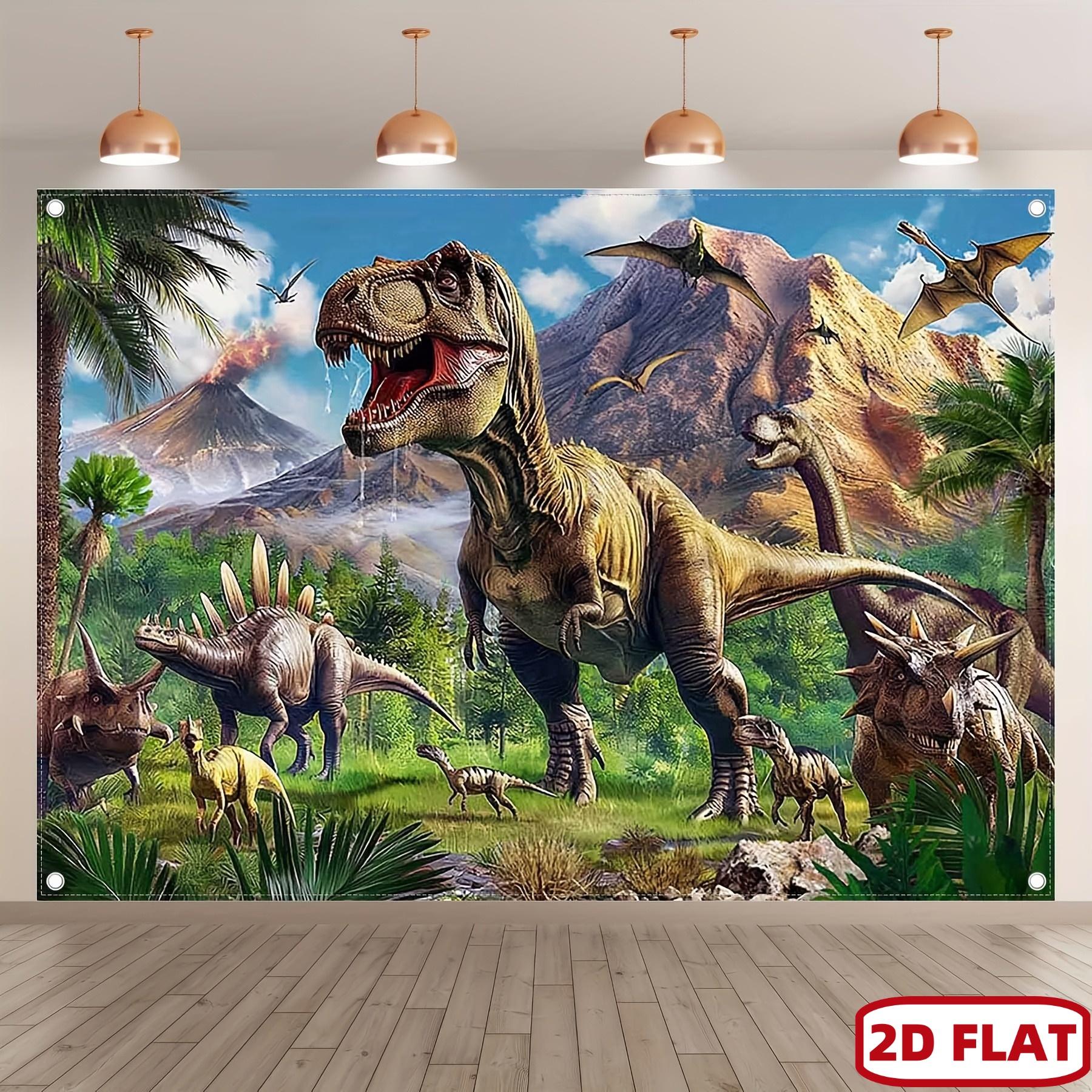 Jurassic dinosaur polypropylene photography background tropical jungle animal volcano palm tree dinosaur park themed birthday 100x150cm