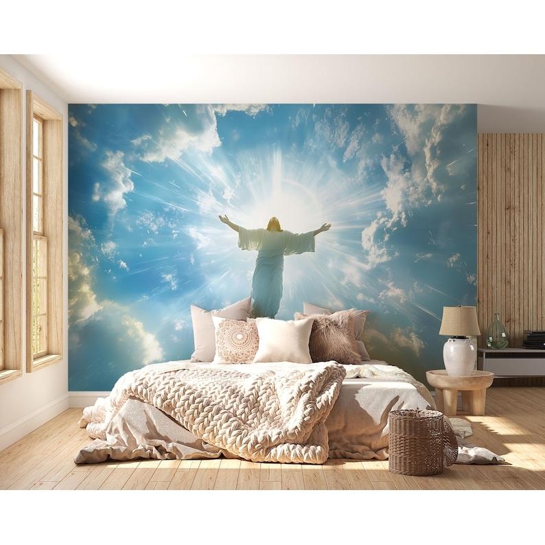 Jesus in heaven tapestry 75x100 чёрный