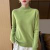 Women's Soft Pure Wool Sweater - Half-High Neck, Slimming, Fashionable, Skin-Friendly Knit