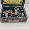 Nautical Brass Sextant with Wooden Box Telescope Maritime Navigation Instrument 12 Cm Gift Item