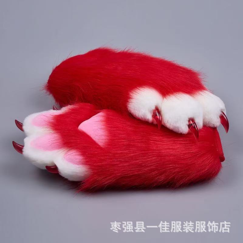 New Finished Animal Claws Squeak with Nails Furry Animal Claws Gloves Colored Cosplay Cat Scratch Gloves Squeak