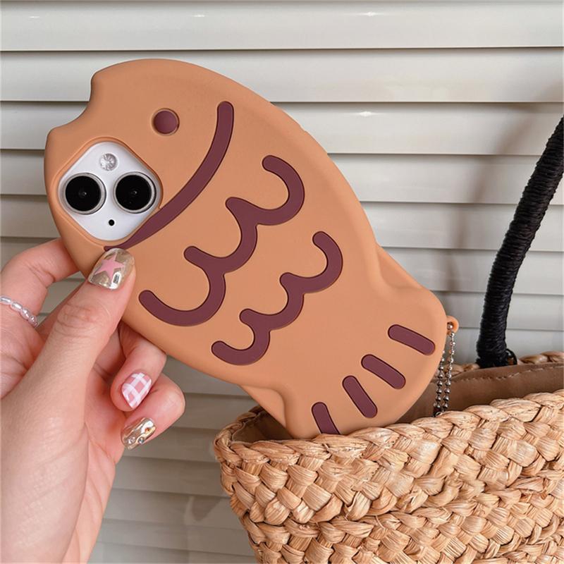 Japonya Sevimli 3d Snapper Yaki Silikon Telefon Kılıfı Iphone 14 13 12 11 Pro Max Güzel Balık Kolye Koruyucu Yumuşak Kapak Funda