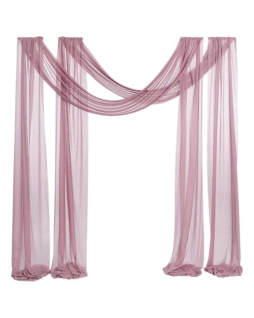 Łuk ślubny, szyfonowa zasłona, bieżnik na stół, ozdobna lekka tkanina, zasłona