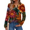 Women's Print Long Sleeve Shirts Elegant Casual Tops Trendy Shirts Tops