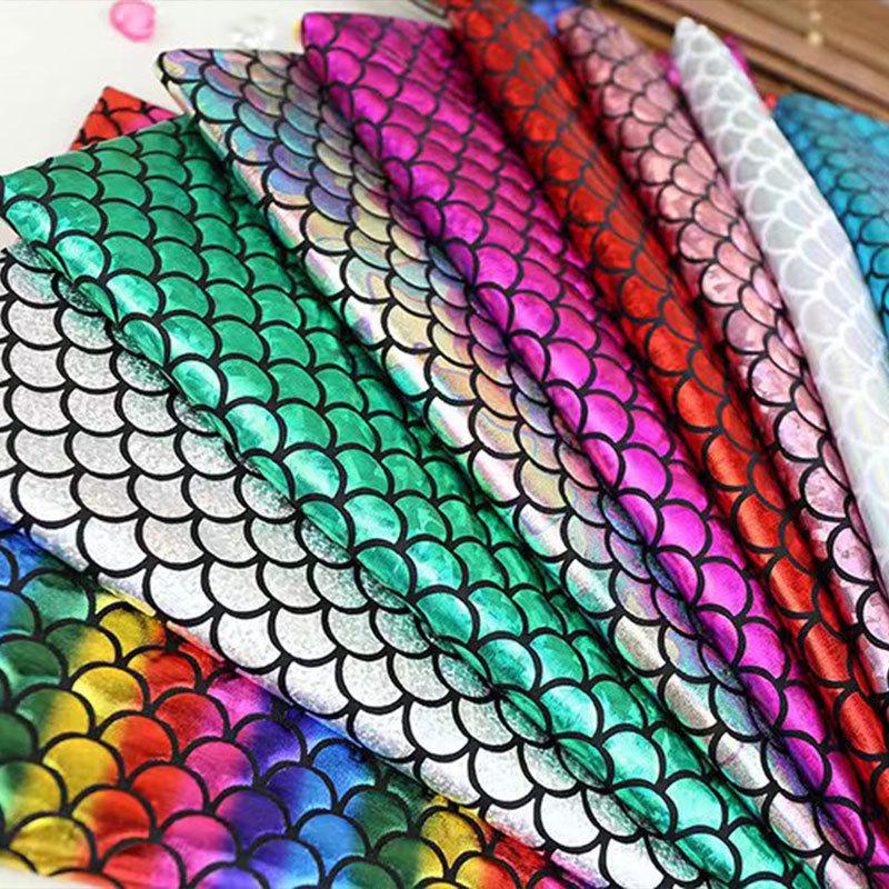 Iridescent Mermaid Fabric: Fish Scale, Laser, Stretch, Ideal for Costumes & Stage Decor