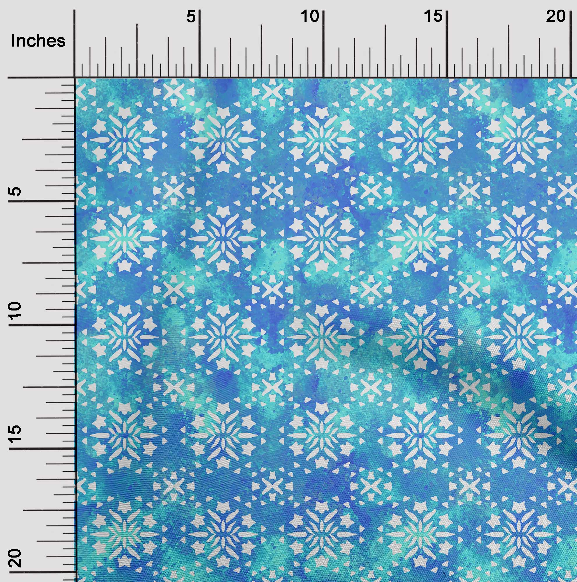 

OneOone Cotton Flex Aqua Blue Fabric Batik Швейний матеріал Тканина для друку на подвір’ї шириною 40 дюймів - 42 Inch Wide - Viscose Chiffon бірюзові зелений колір