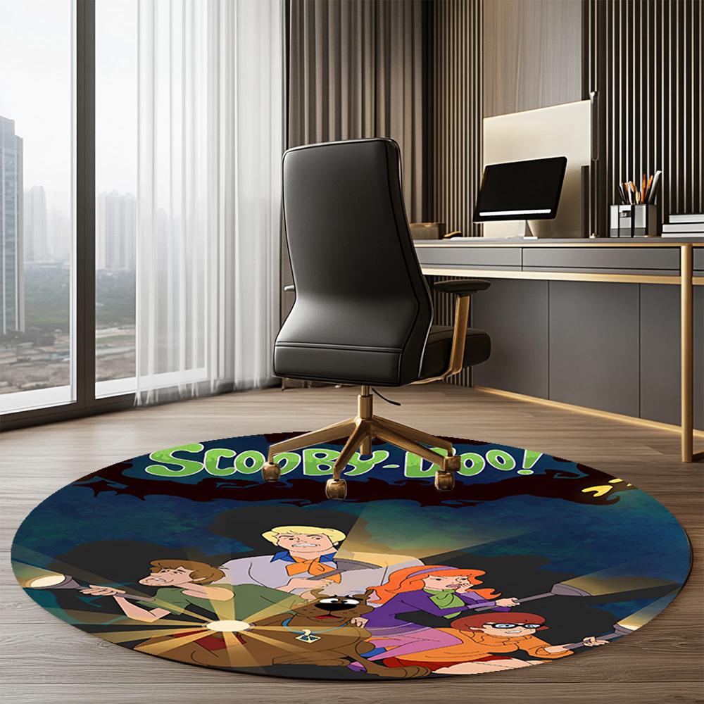 Scooby-Doo Bedrukte Ronde Vloerkleed Tapijt Stoelkussen Vloerkleed Entree Deurmatten, voor Kantoorstoel Woonkamer Slaapkamer Keuken.