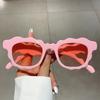 New Luxury Brand Designer Vintage Wave Flower Pink Sunglasses Women For Men Sun Glasses Trendy Punk Popular Sexy Cute Eyeglasses