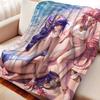 Cartoon Genshin Impact Yae Miko Flannel Blanket Cover Warmth Soft Anime Blanket Multifunctional Decor Home Universal Blankets