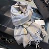 Sciarpa in lana pashmina 100% cashmere invernale per donna, scialli e stole spessi e caldi, sciarpa da donna con nappe e sciarpa